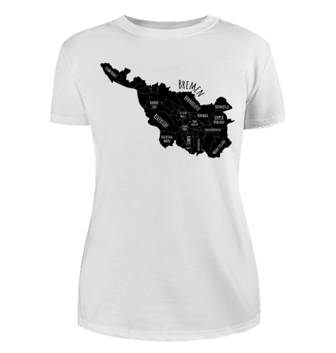 Damen T-Shirt Bremen-Map schwarz